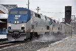 Eastbound "Empire Builder" rolls off the bridge